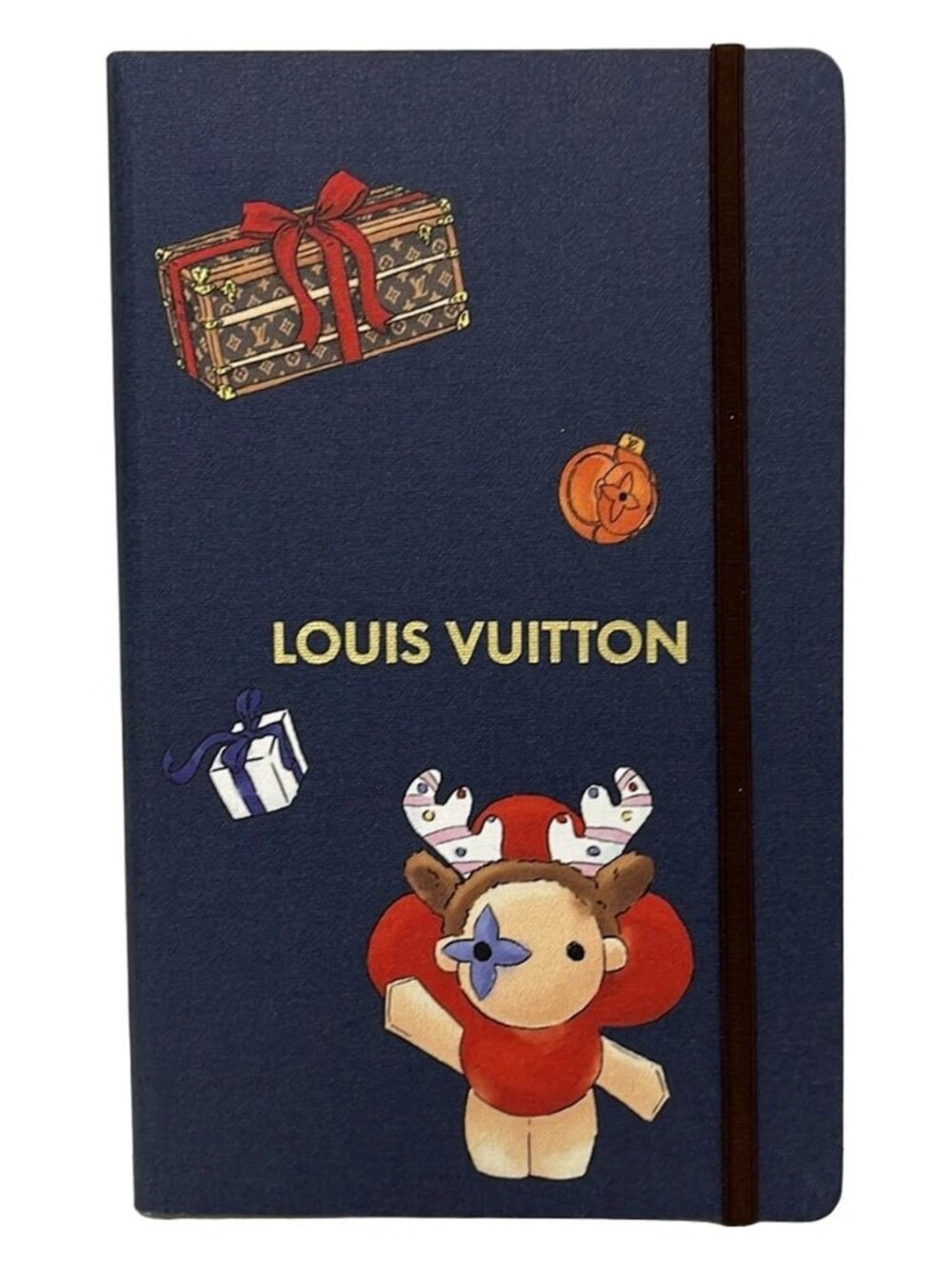 LOUIS VUITTON Notebook MM Jane & Sticker G11463 Navy Beige Multi Vivienne